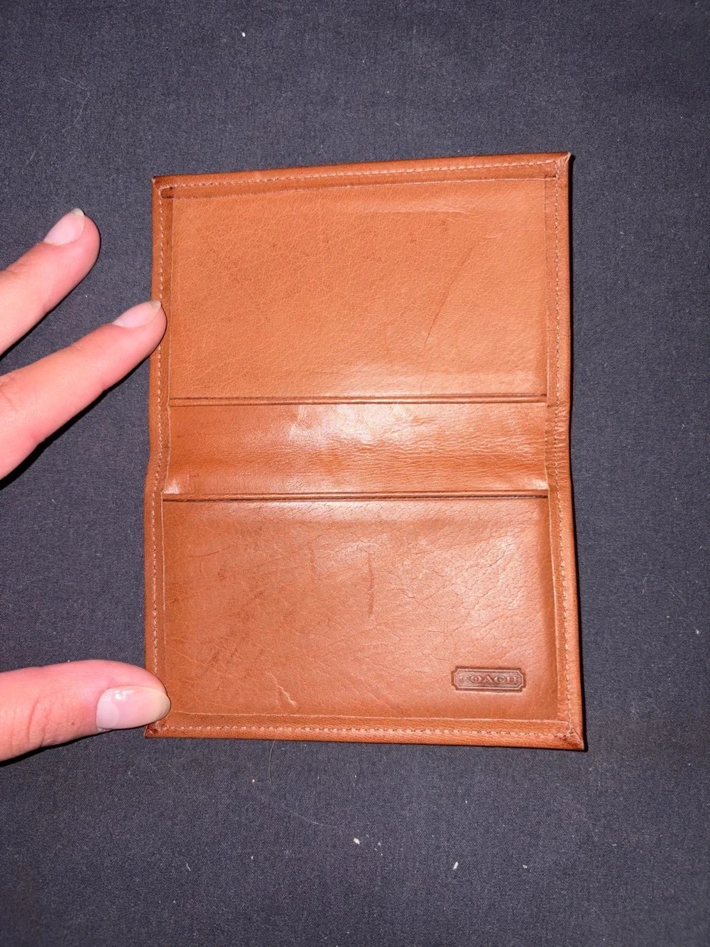 Coach Tan Leather Bifold Card Holder